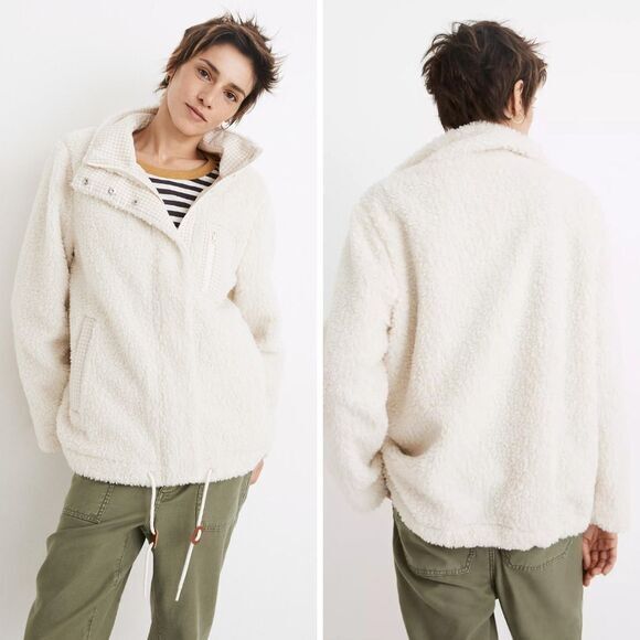 NEW Madewell (Re)sourced Sherpa‎ Zip Jacket, XXL - Picture 1 of 16